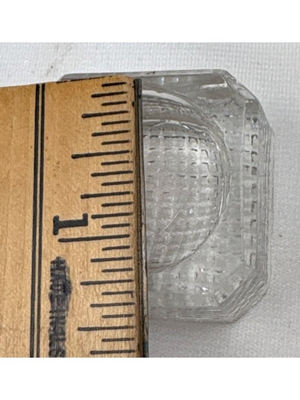 Clear Glass Salt Cellars Set 2 Starburst & Grid Patterns Vintage - Picture 9 of 16